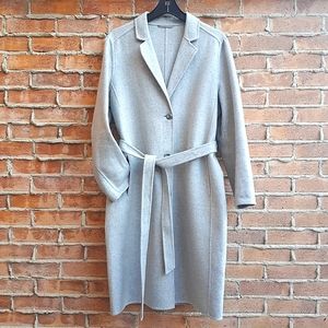 GAP Double-faced Wool Blend Belted Coat in Grey